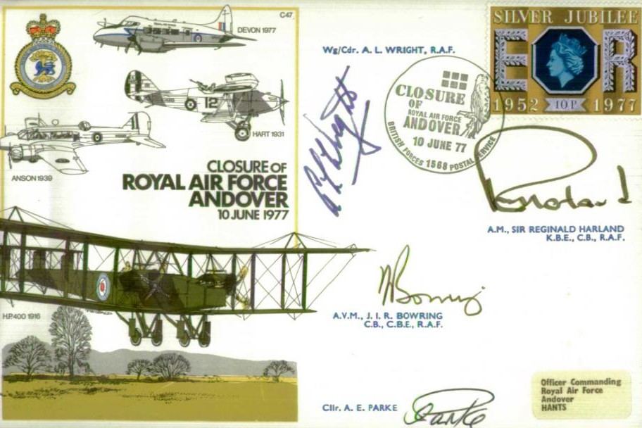 RAF Andover cover Sgd Wright Harland Bowring and Parke