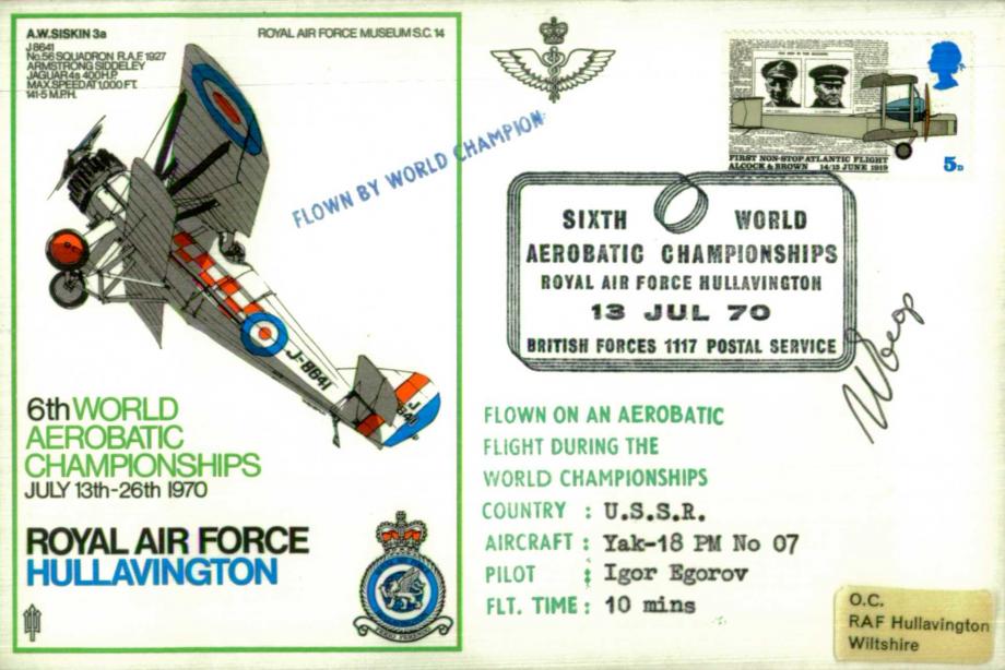 World Aerobatic Championships 1970 cover Sgd Egorov