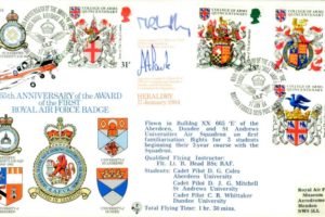 Heraldry 17th January 1984 FDC Sgd by T C Elworthy-OC RAF Leuchars and A J Park