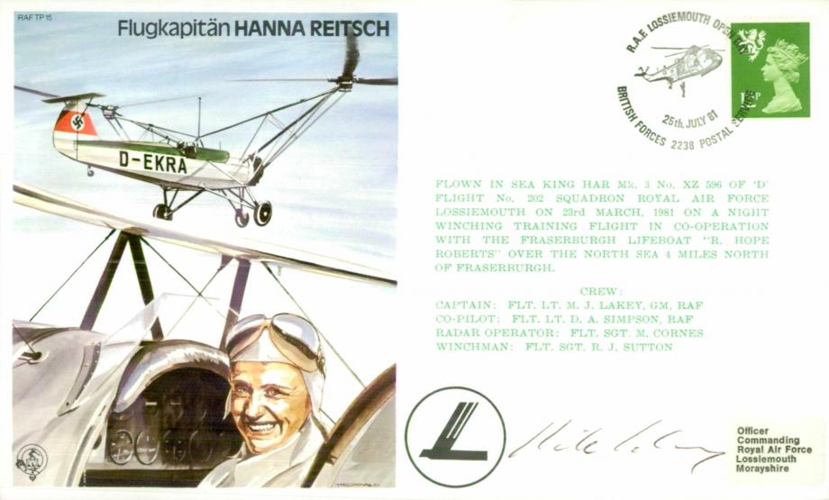Flugkapitan Hanna Reitsch the Test Pilot cover Sgd M J Lakey