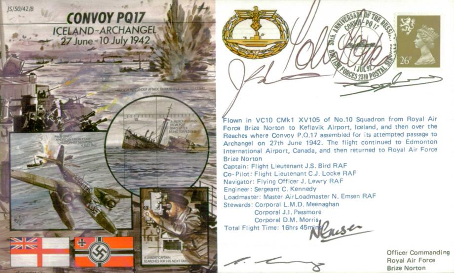 Convoy PQ17 cover Crew signed