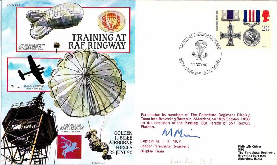 Training at RAF Ringway cover Signed M Muir