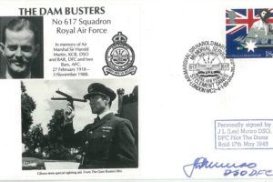 Dambusters 617 Squadron Cover Signed Les Munro Chastise