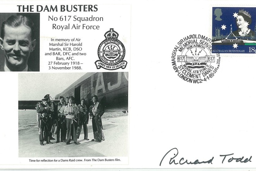 Dambusters 617 Squadron Cover Signed Actor  Richard Todd