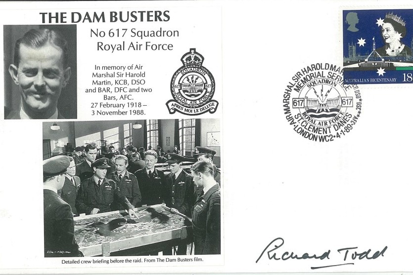 Dambusters 617 Squadron Cover Signed Actor  Richard Todd