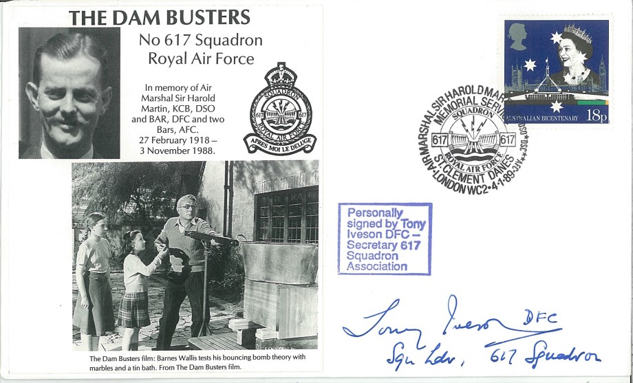 Dambusters 617 Squadron Cover Signed Tony Iveson Tirpitz