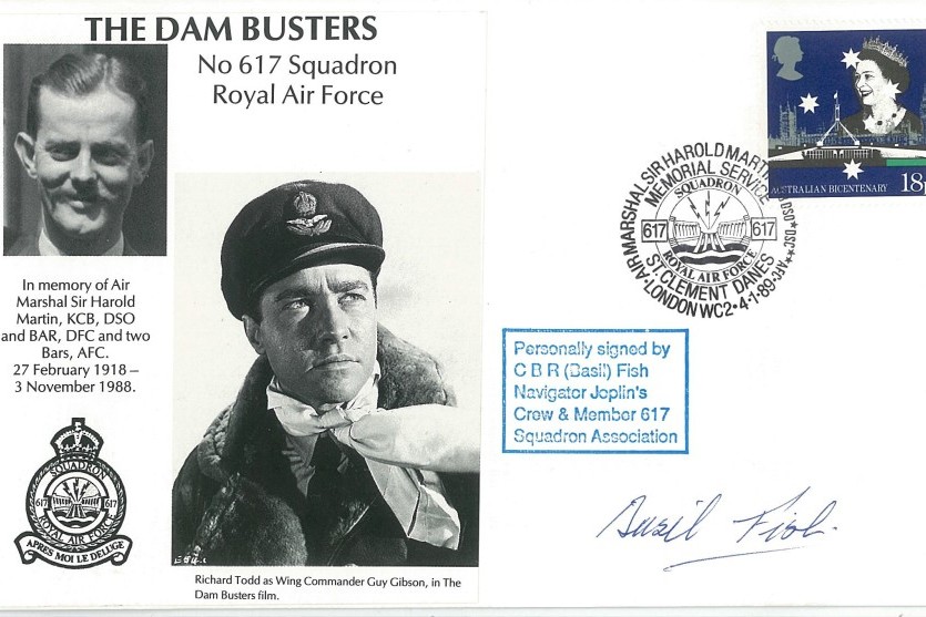 Dambusters 617 Squadron Cover Signed Basil Fish Tirpitz