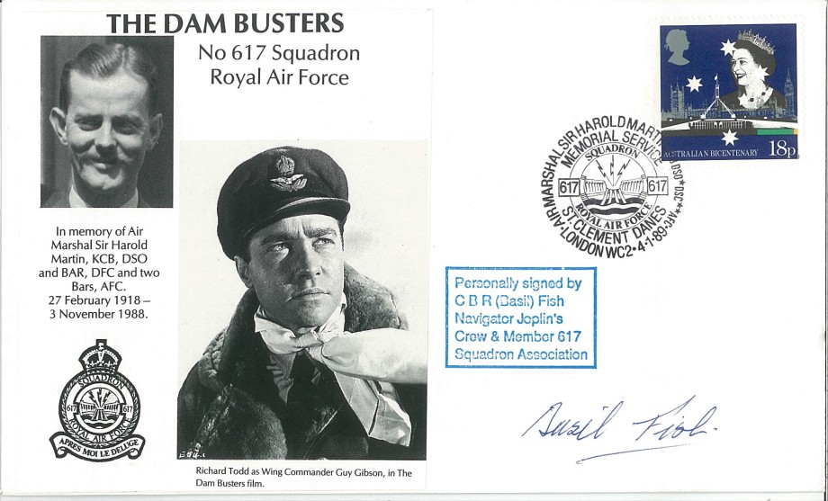 Dambusters 617 Squadron Cover Signed Basil Fish Tirpitz