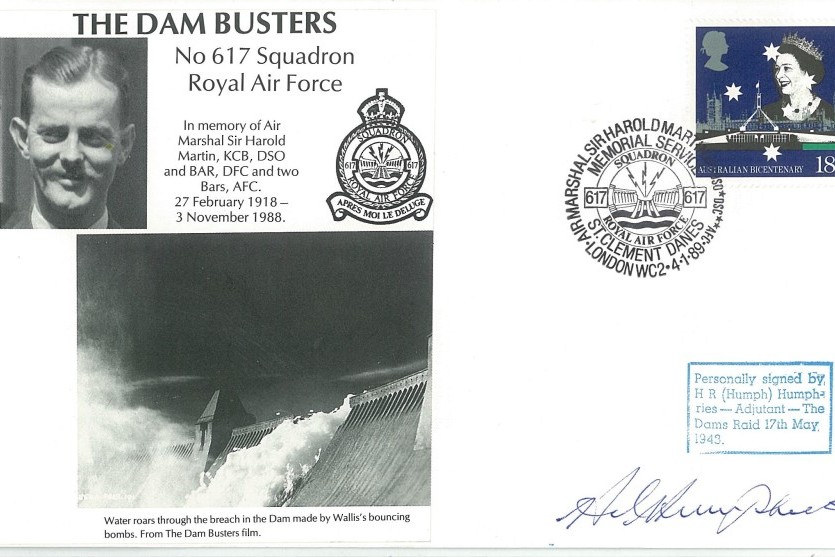 Dambusters 617 Squadron Cover Signed Adj Humph Humphries 