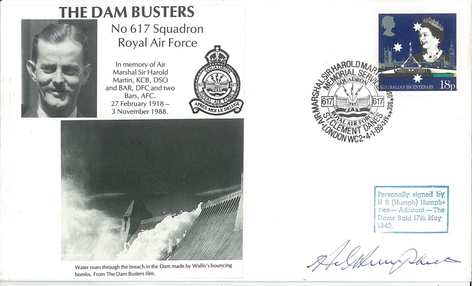 Dambusters 617 Squadron Cover Signed Adj Humph Humphries 