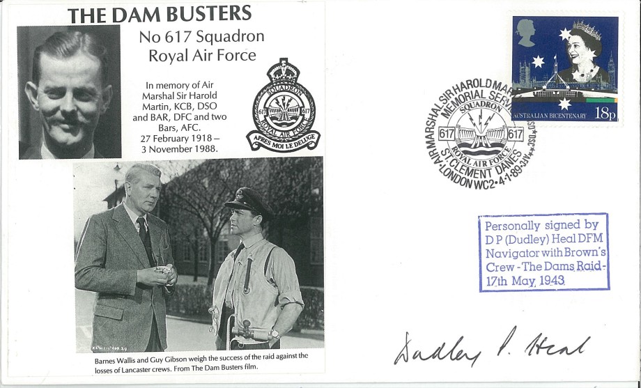 Dambusters 617 Squadron Cover Signed Dudley Heal Chastise