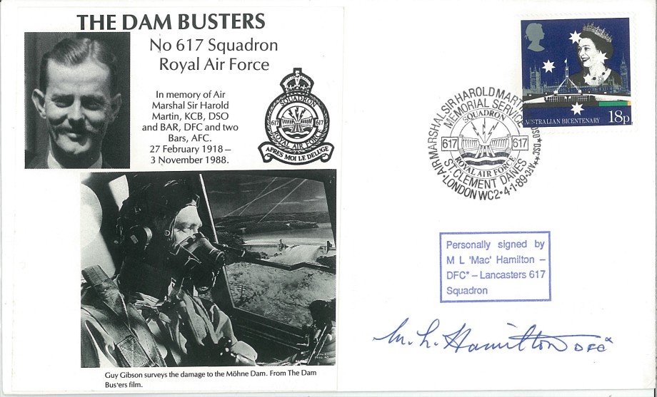 Dambusters 617 Squadron Cover Signed Mac Hamilton