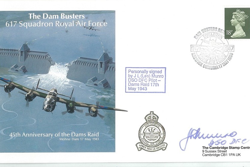 Dambusters 617 Squadron Cover Signed Les Munro Chastise