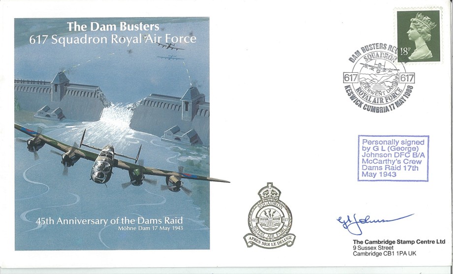 Dambusters 617 Squadron Cover Signed G L Johnson Dams Raid