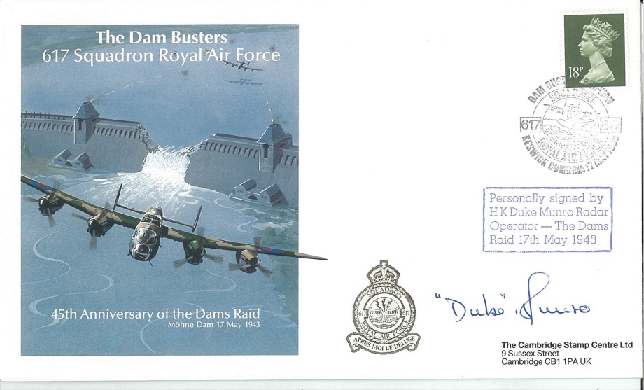 Dambusters 617 Squadron Cover Signed Duke Munro