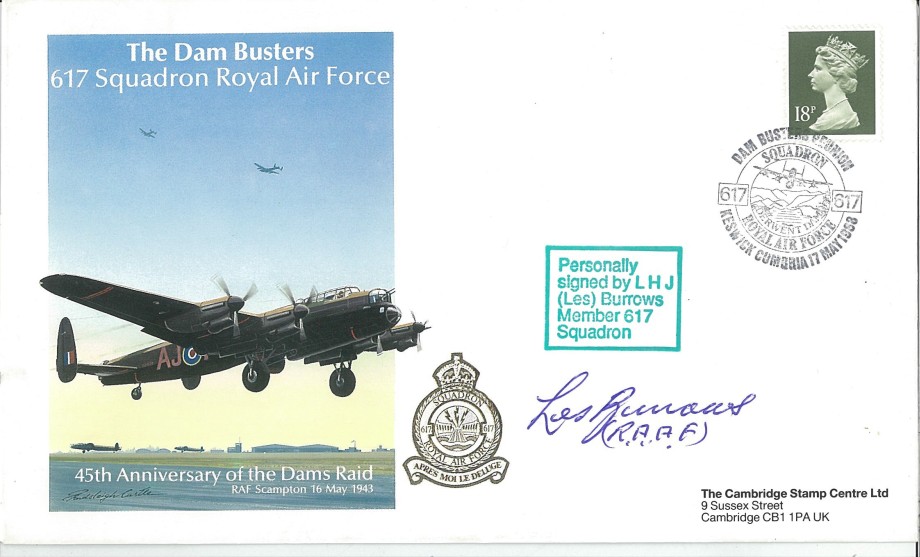 Dambusters 617 Squadron Cover Signed Les Burrows Tirpitz