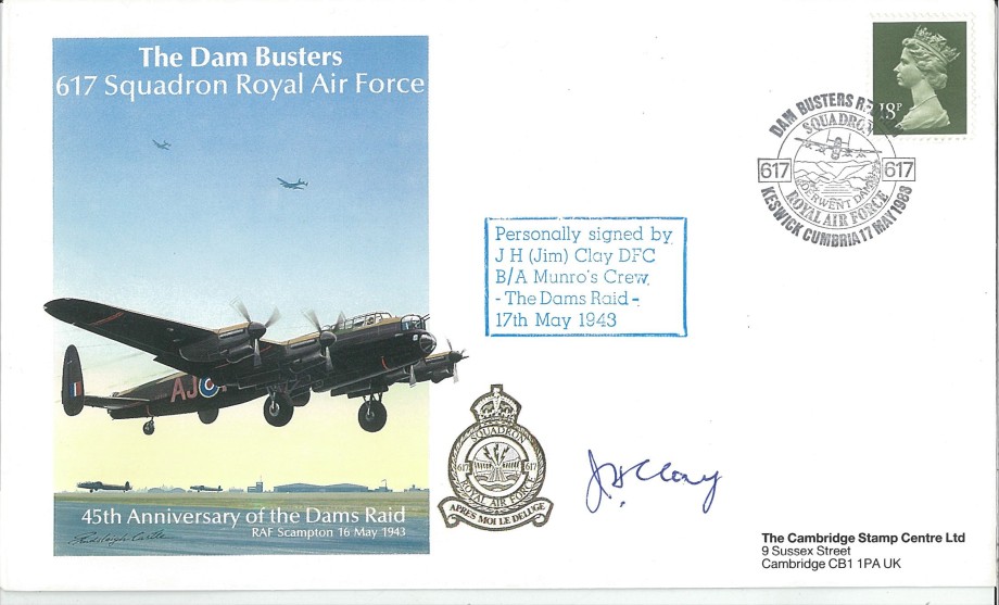Dambusters 617 Squadron Cover Signed Jim Clay Dams Raid