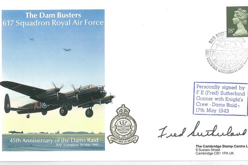 Dambusters 617 Squadron Cover Signed Fred Sutherland Chastise