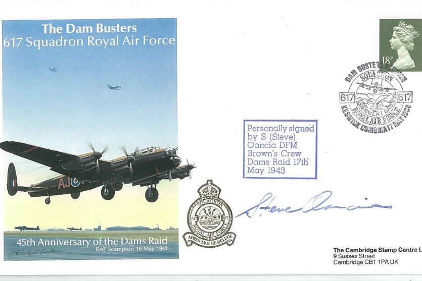 Dambusters 617 Squadron Cover Signed Steve Oancia Dams Raid