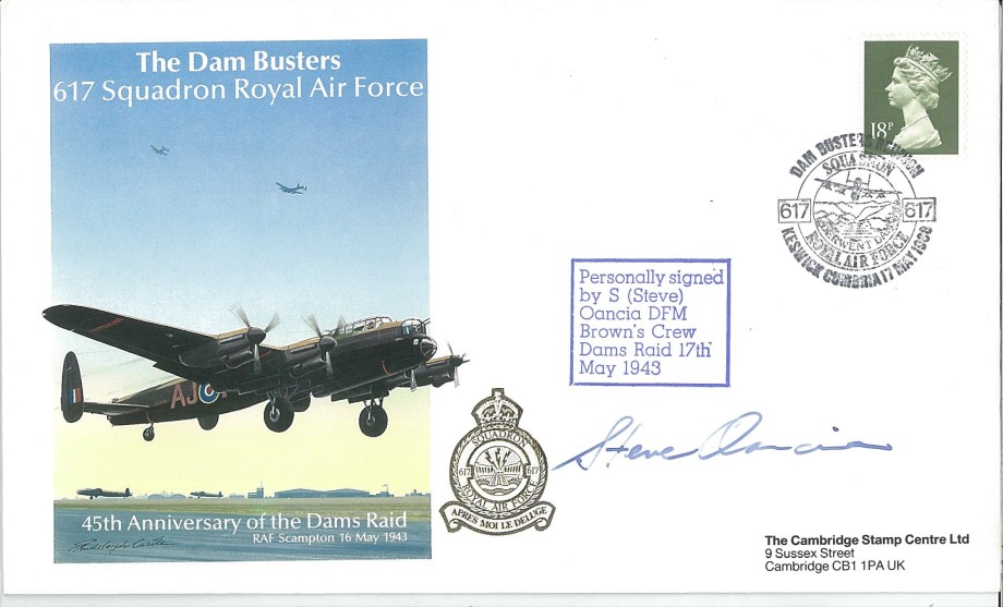 Dambusters 617 Squadron Cover Signed Steve Oancia Dams Raid