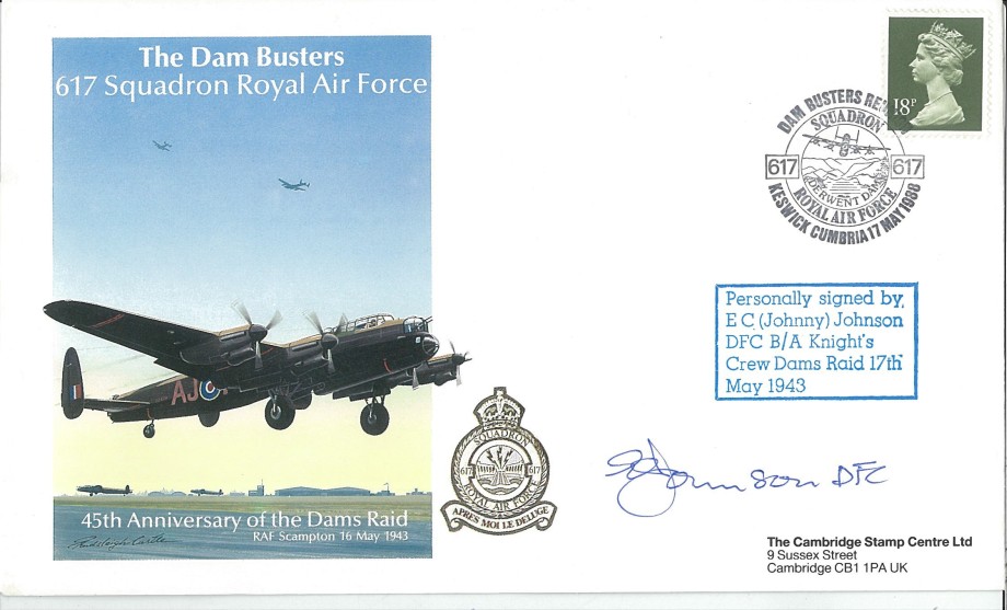 Dambusters 617 Squadron Cover Signed E C Johnson Dams Raid