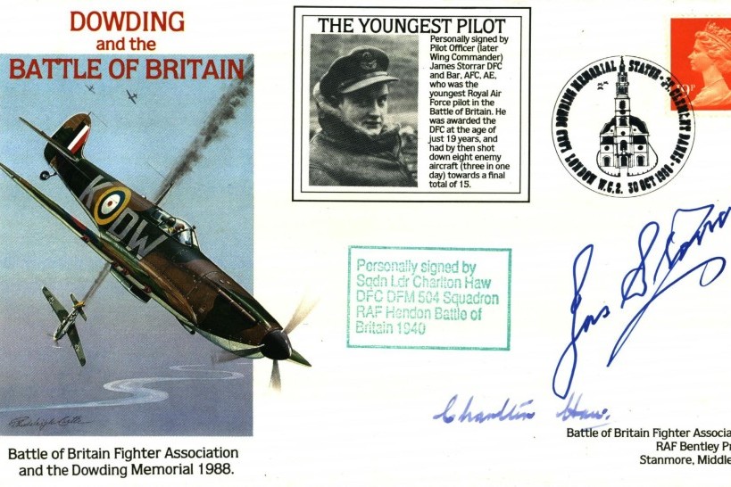 Battle Of Britain Cover Signed 2 BoB Pilots Storrar And Haw