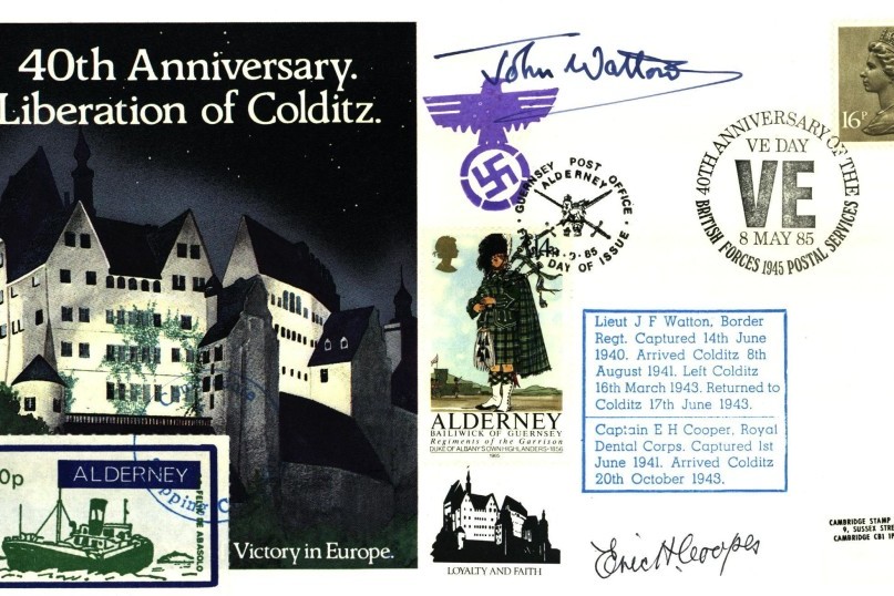 Colditz Cover Signed J Walton And E Cooper