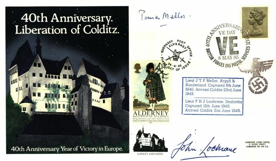 Colditz Cover Signed J Mellor And F Lochrane