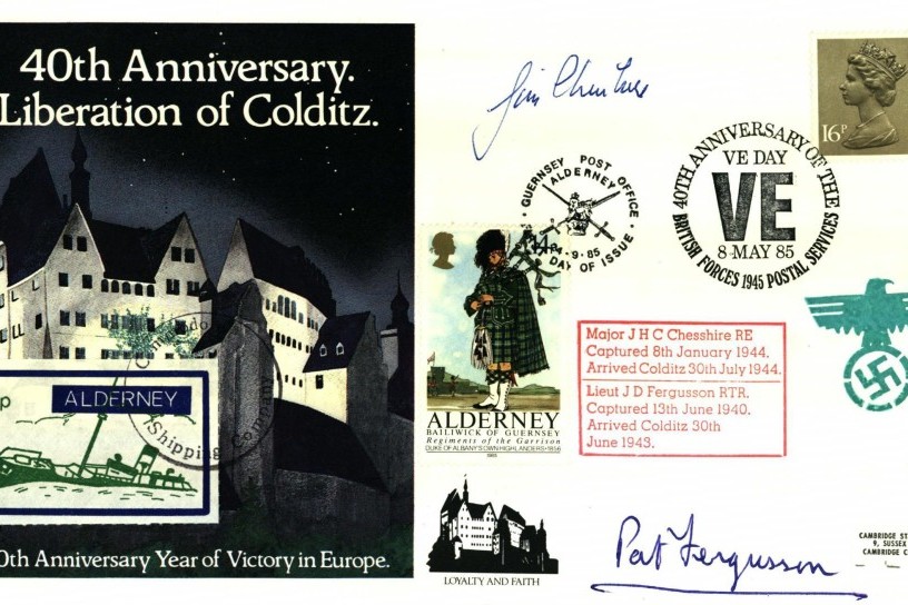 Colditz Cover Signed J Chesshire And J Fergusson