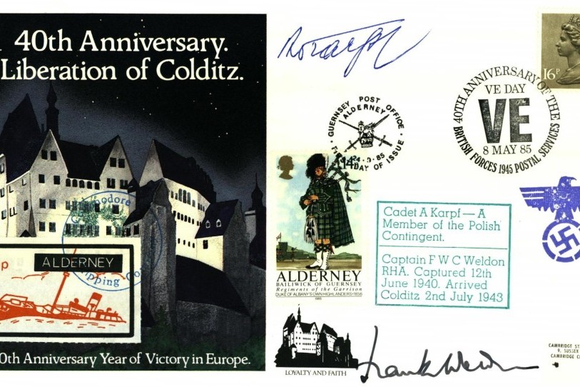Colditz Cover Signed A Karpf And F Weldon
