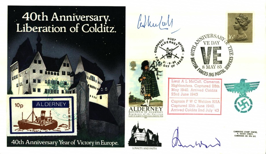 Colditz Cover Signed A McCall And F Weldon