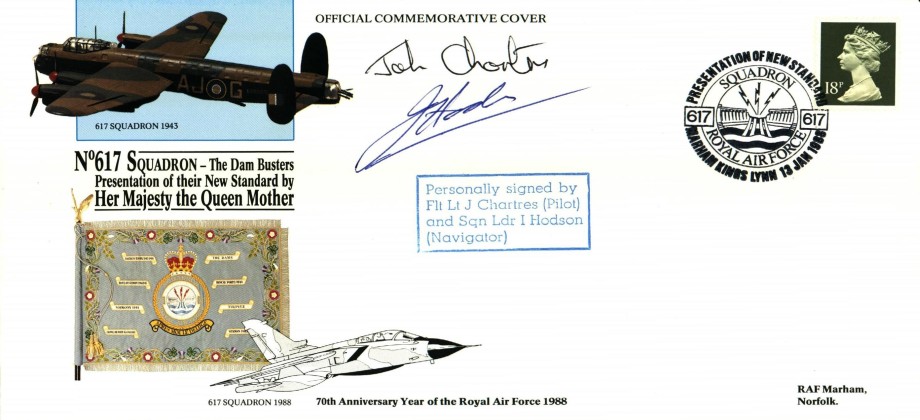 Dambusters 617 Squadron cover Signed Chartres and Hodson