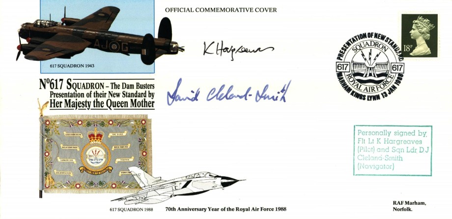 Dambusters 617 Squadron cover Signed Hargreaves and Cleland-Smith