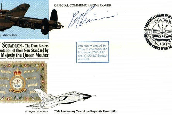 Dambusters 617 Squadron cover Signed Primavesi CO 1961