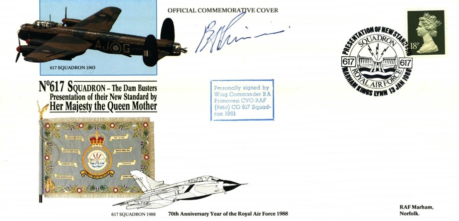 Dambusters 617 Squadron cover Signed Primavesi CO 1961