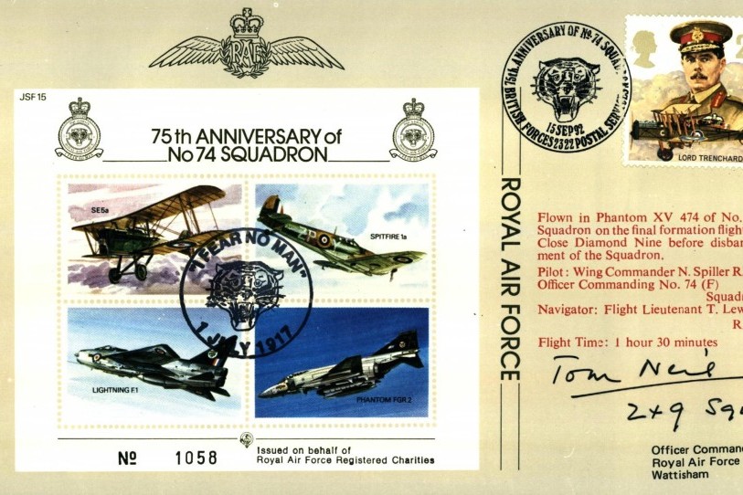  74 Squadron Cover Signed The BoB Pilot Tom Neil Of 249 Squadron