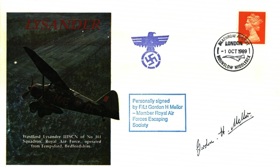 Lysander cover Sgd G H Mellor of 103 Sq