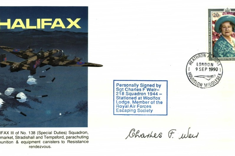 Halifax cover Sgd C F Weir of 218 Sq