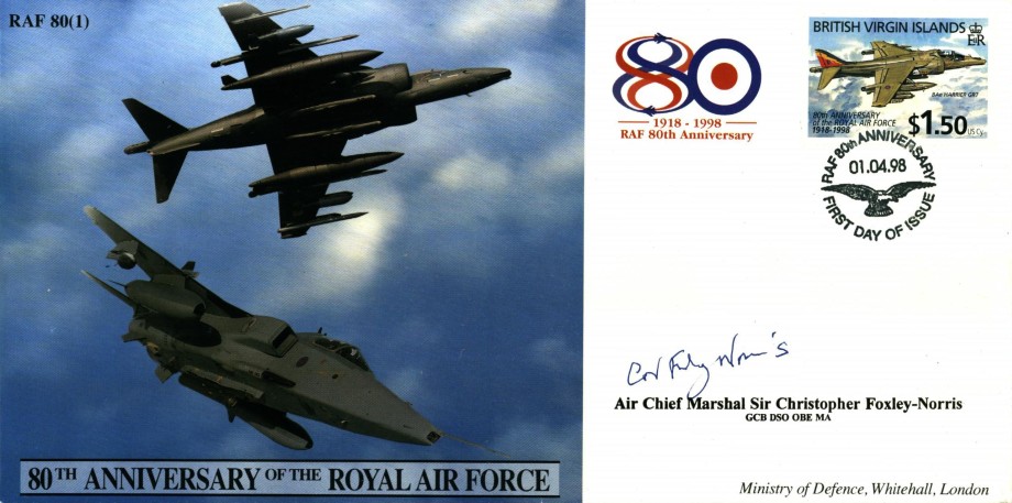 80th Anniversary of the RAF cover Sgd Foxley-Norris BoB