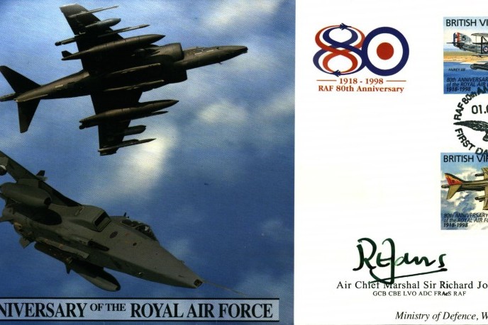 80th Anniversary of the RAF cover Sgd Sir R Johns