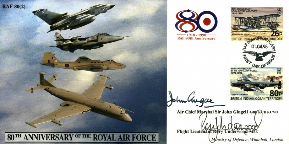 80th Anniversary of the RAF cover Sgd Underwood