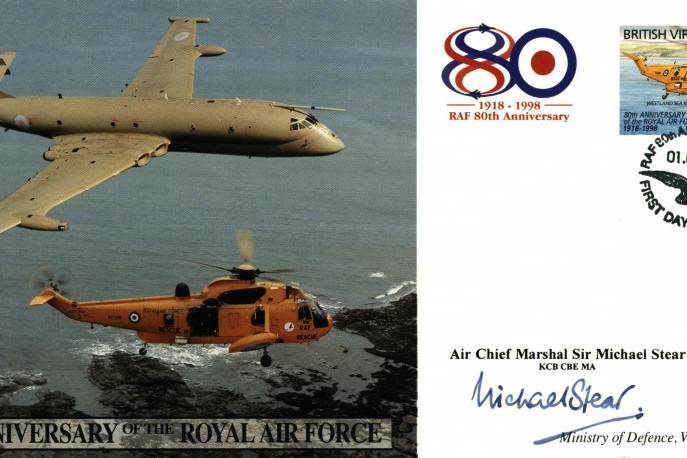 80th Anniversary of the RAF cover Sgd Sir M Stear