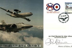 80th Anniversary of the RAF cover Sgd Sir John Allson FDC