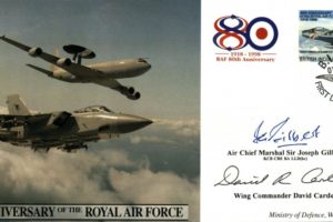 80th Anniversary of the RAF cover Sgd Gilbert and Carden
