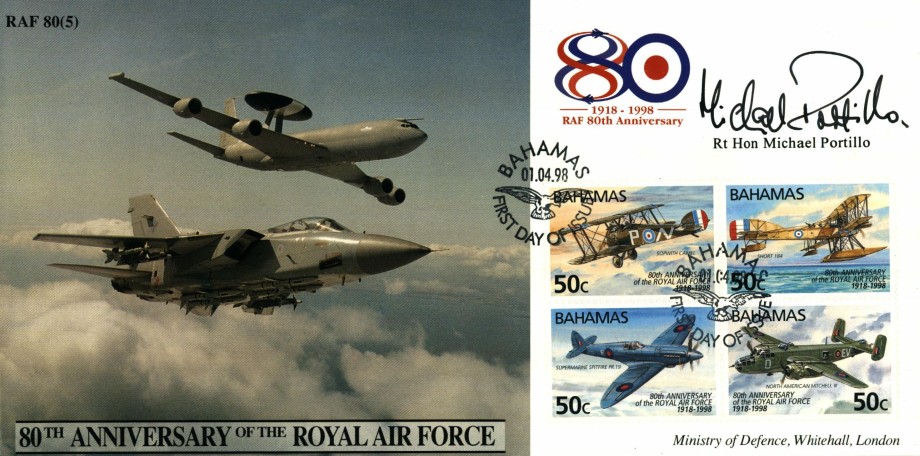 80th Anniversary of the RAF cover Sgd M Portillo