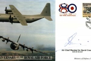 80th Anniversary of the RAF cover Sgd Sir D Cousins