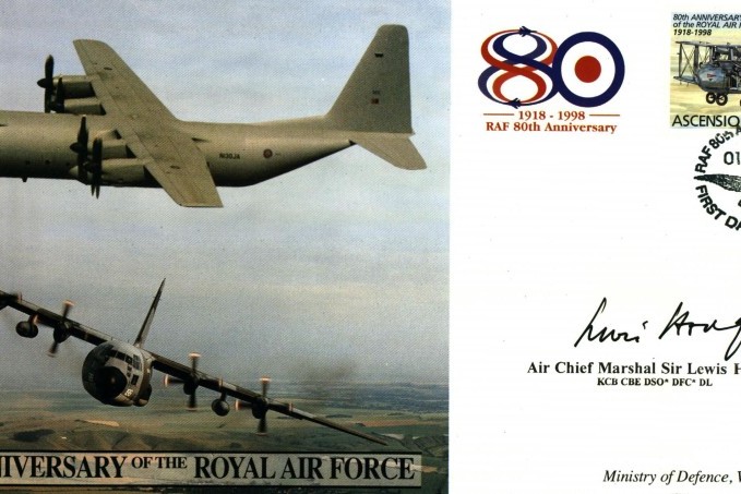 80th Anniversary of the RAF cover Sgd Sir Lewis Hodges