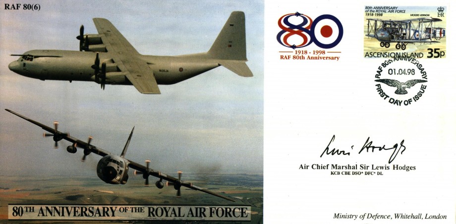 80th Anniversary of the RAF cover Sgd Sir Lewis Hodges