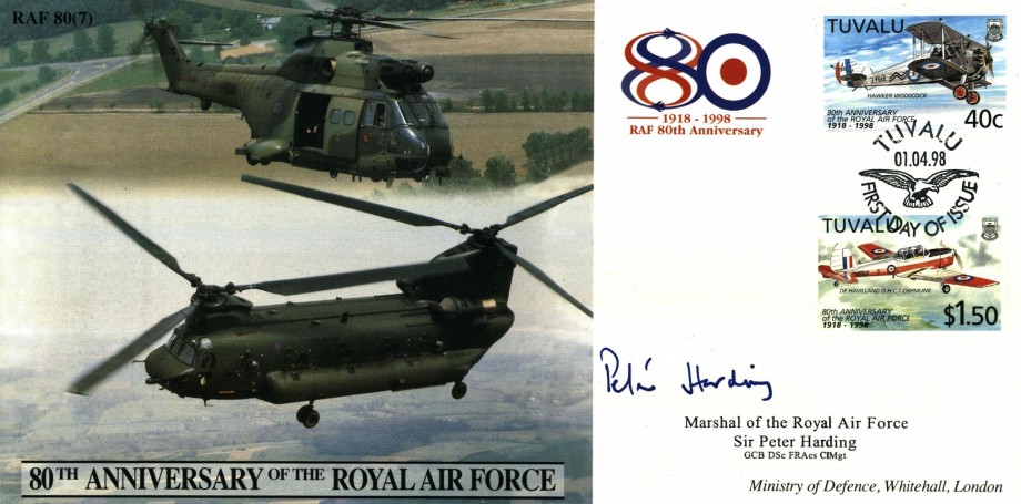 80th Anniversary Of The RAF Cover Signed Sir Peter Harding