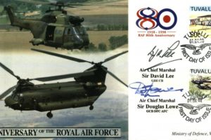 80th Anniversary Of The RAF Cover Signed Sir D Lee And Sir D Lowe